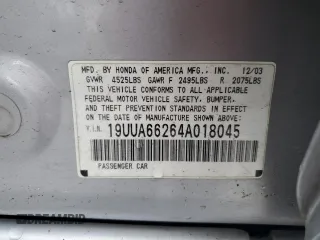 2004 Acura TL with VIN 19UUA66264A018045, listed as a Copart auction lot 52811475 with 0 mi miles and Salvage Title. Bid and sale history available at carsss.com. Image 12.