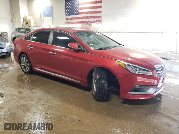 2017 Hyundai Sonata Sport with VIN 5NPE34AF5HH584093, listed as a Copart auction lot 48558775 with 54,950 mi miles and Salvage Title. Bid and sale history available at carsss.com. Image 4.