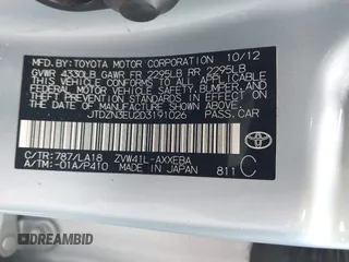 2013 Toyota Prius Two with VIN JTDZN3EU2D3191026, listed as a IAAI auction lot 42129523 with 210,009 mi miles and . Bid and sale history available at carsss.com. Image 9.
