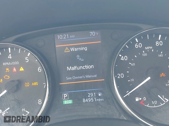 2020 Nissan Rogue S with VIN 5N1AT2MT8LC793459, listed as a IAAI auction lot 42159679 with 84,951 mi miles and . Bid and sale history available at DreamBid. Image 7.
