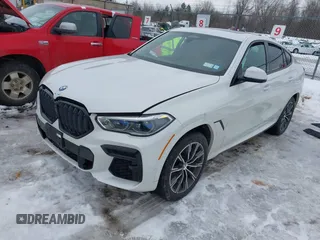 2023 BMW X6 M50i with VIN 5UXCY8C02P9N80310, listed as a IAAI auction lot 41619497 with 19,686 mi miles. Bid and sale history available at carsss.com. Image 2.