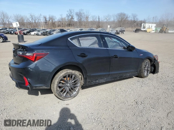 2021 Acura ILX w/Premium/A-SPEC Package with VIN 19UDE2F88MA000244, listed as a Copart auction lot 49263655 with 0 mi miles and Salvage Title. Bid and sale history available at carsss.com. Image 3.