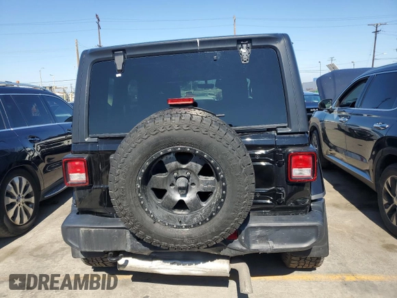 2020 Jeep Wrangler Unlimited Sahara with VIN 1C4HJXEG3LW145470, listed as a Copart auction lot 63690835 with 47,838 mi miles and Salvage title. Bid and sale history available at DreamBid. Image 6.