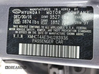 2017 Hyundai Accent SE with VIN KMHCT4AE3HU283936, listed as a Copart auction lot 67437242 with 143,514 mi miles. Bid and sale history available at carsss.com. Image 14.