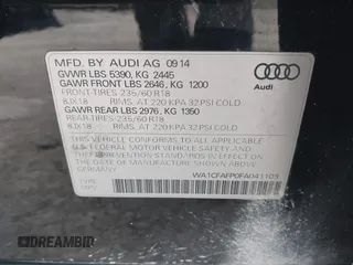 2015 Audi Q5 Premium with VIN WA1CFAFP0FA041103, listed as a IAAI auction lot 42154624 with 123,107 mi miles. Bid and sale history available at carsss.com. Image 9.