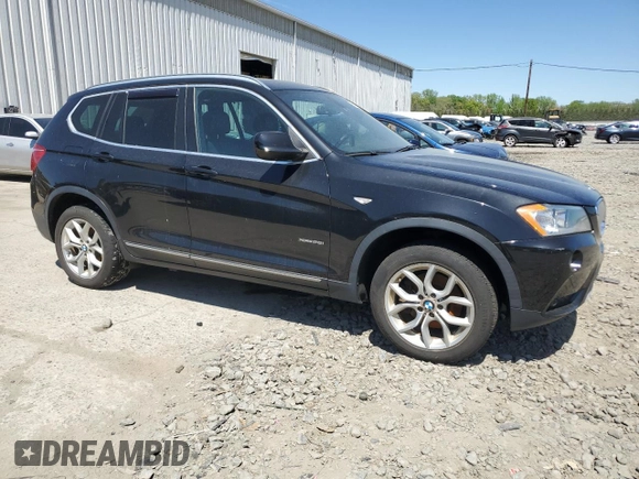 2013 BMW X3 xDrive28i with VIN 5UXWX9C52D0D01605, listed as a Copart auction lot 55208845 with 111,215 mi miles and Clean Title. Bid and sale history available at carsss.com. Image 4.