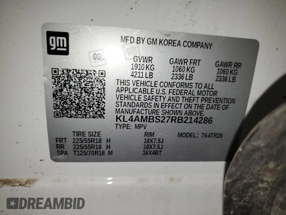 2024 Buick Encore GX Preferred с VIN KL4AMBS27RB214286, выставлен на аукционе Copart как лот 59318845 с пробегом 12 480 миль миль и Чистый • Clean title. История ставок и продаж доступна на DreamBid. Изображение 13.