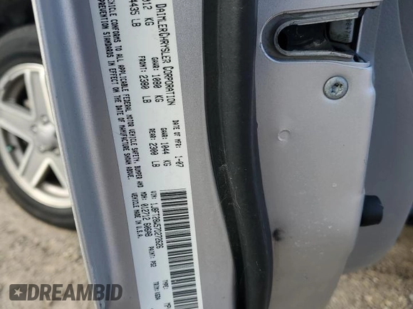 2007 Jeep Patriot Sport with VIN 1J8FT28W57D272626, listed as a Copart auction lot 84927144 with 287,688 mi miles and Salvage Title. Bid and sale history available at DreamBid. Image 14.
