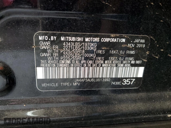 2020 Mitsubishi Outlander ES with VIN JA4AP3AU6LU013992, listed as a Copart auction lot 53069615 with 13,815 mi miles and Salvage title. Bid and sale history available at DreamBid. Image 13.