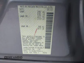 2013 Nissan Altima SV with VIN 1N4BL3AP4DN559367, listed as a IAAI auction lot 41436582 with 241,732 mi miles and . Bid and sale history available at DreamBid. Image 9.