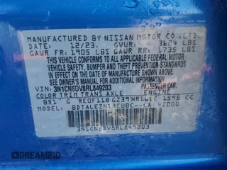 2024 Nissan Versa S z VIN 3N1CN8DV8RL849203, wystawiony jako Copart lot #56414195 z przebiegiem 22 127 mil mil oraz Szkoda całkowita • Salvage title. Historia ofert i sprzedaży dostępna na DreamBid. Obrazek 12.