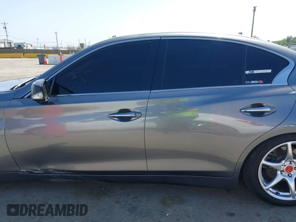 2014 Infiniti Q50 Premium with VIN JN1BV7AP5EM672766, listed as a IAAI auction lot 42107952 with 66,929 mi miles. Bid and sale history available at carsss.com. Image 14.