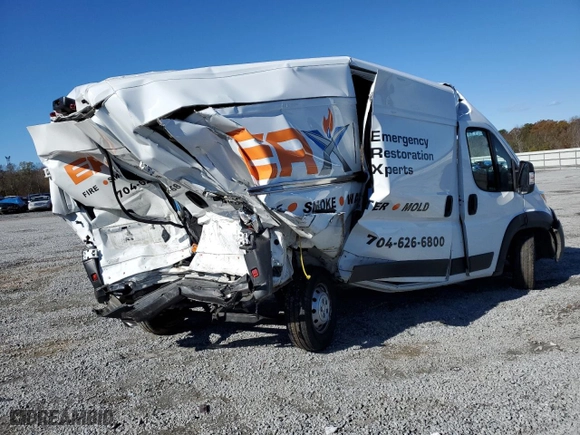 2023 Ram ProMaster Cargo Van with VIN 3C6LRVDG2PE596051, listed as a Copart auction lot 81707464 with 0 mi miles and Salvage Title. Bid and sale history available at carsss.com. Image 3.
