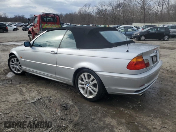 2002 BMW 3 Series 330Ci with VIN WBABS534X2JU90407, listed as a Copart auction lot 48411835 with 124,157 mi miles and Salvage Title. Bid and sale history available at DreamBid. Image 2.
