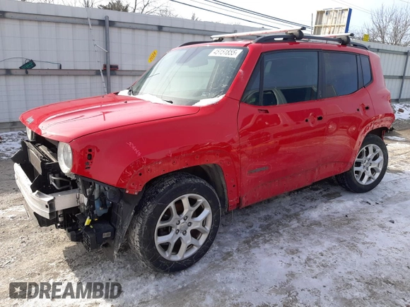 2018 Jeep Renegade Latitude with VIN ZACCJABB0JPJ58541, listed as a Copart auction lot 45151855 with 83,754 mi miles and Salvage Title. Bid and sale history available at carsss.com. Image 1.