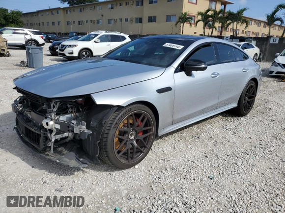 2022 Mercedes-Benz AMG GT with VIN W1K7X5KB5NA049451, listed as a Copart auction lot 51409145 with 26,506 mi miles and Salvage Title. Bid and sale history available at carsss.com. Image 1.