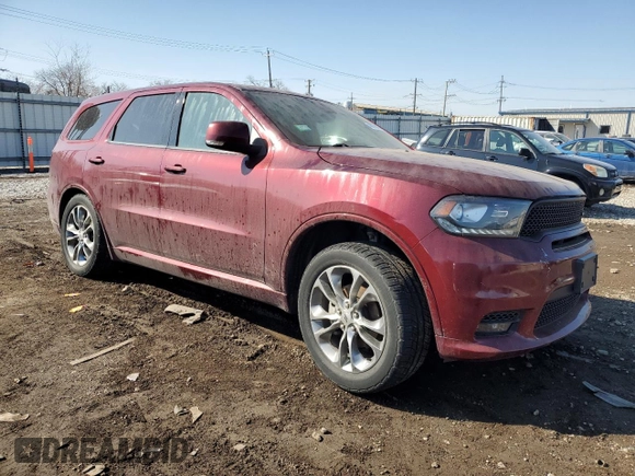 2020 Dodge Durango GT with VIN 1C4RDHDG8LC259856, listed as a Copart auction lot 48976675 with 92,909 mi miles and Salvage title. Bid and sale history available at DreamBid. Image 4.