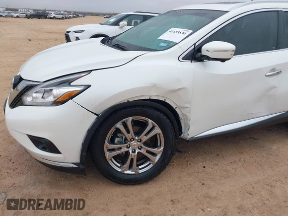 2015 Nissan Murano Platinum z VIN 5N1AZ2MG8FN248579, wystawiony jako IAAI lot #41185530 z przebiegiem 37 363 mil mil oraz . Historia ofert i sprzedaży dostępna na DreamBid. Obrazek 6.