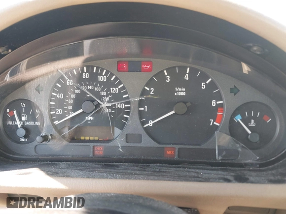 1997 BMW 3 Series 1.9L with VIN 4USCH7326VLB78445, listed as a IAAI auction lot 41447223 with 1 mi miles. Bid and sale history available at carsss.com. Image 7.