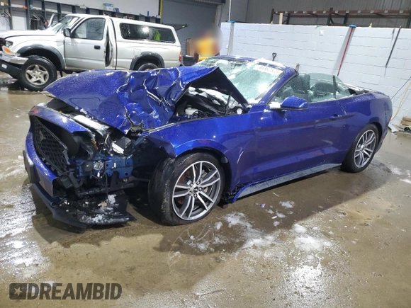 2015 Ford Mustang EcoBoost Premium z VIN 1FATP8UH2F5387031, wystawiony jako Copart lot #46362525 z przebiegiem Nie podano mil oraz Szkoda całkowita • Salvage title. Historia ofert i sprzedaży dostępna na DreamBid. Obrazek 1.