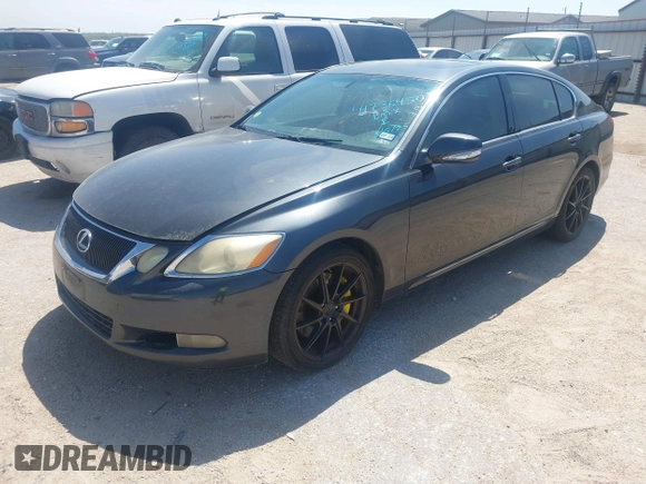 2008 Lexus GS 350 with VIN JTHBE96SX80039065, listed as a IAAI auction lot 41736450 with 202,082 mi miles. Bid and sale history available at carsss.com. Image 2.