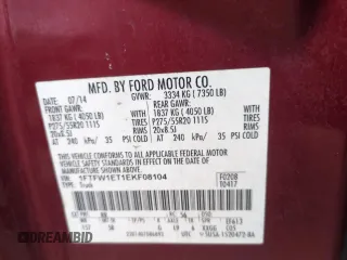 2014 Ford F-150 XL with VIN 1FTFW1ET1EKF08104, listed as a Copart auction lot 43540235 with 206,253 mi miles and Salvage Title. Bid and sale history available at carsss.com. Image 12.