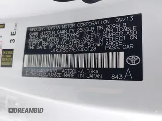 2014 Scion tC z VIN JTKJF5C77E3080128, wystawiony jako IAAI lot #42174898 z przebiegiem Nie podano mil oraz . Historia ofert i sprzedaży dostępna na DreamBid. Obrazek 9.