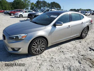 2014 Kia Cadenza Premium with VIN KNALN4D70E5133832, listed as a Copart auction lot 51389574 with 113,266 mi miles and Salvage Title. Bid and sale history available at carsss.com. Image 1.
