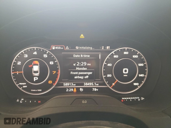 2017 Audi A3 Premium Plus with VIN WAUJ8GFF7H1060118, listed as a Copart auction lot 60925654 with 58,913 mi miles and Salvage Title. Bid and sale history available at DreamBid. Image 9.