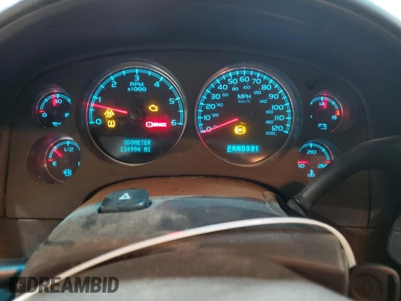 2007 Chevrolet Tahoe LTZ with VIN 1GNFK13087R403761, listed as a Copart auction lot 57714445 with 134,994 mi miles and Clean title. Bid and sale history available at DreamBid. Image 9.
