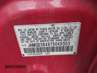 2007 Honda Fit с VIN JHMGD38497S045303, выставлен на аукционе IAAI как лот 42225334 с пробегом 199 886 миль миль и . История ставок и продаж доступна на DreamBid. Изображение 9.