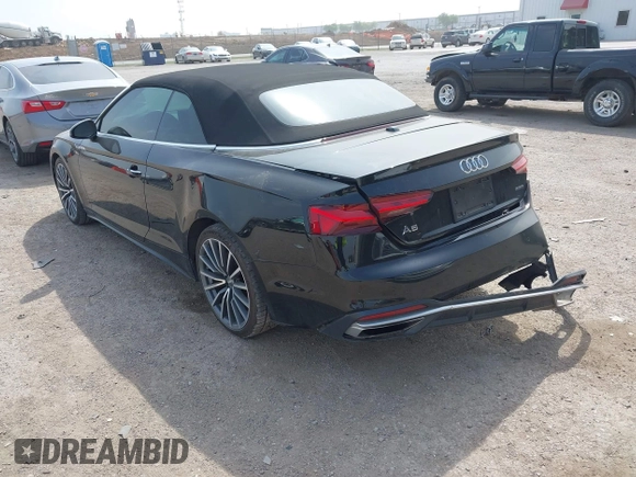 2020 Audi A5 Cabriolet Premium z VIN WAUWNGF50LN000334, wystawiony jako IAAI lot #41919556 z przebiegiem 56 494 mil mil oraz . Historia ofert i sprzedaży dostępna na DreamBid. Obrazek 3.