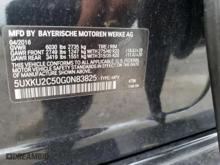 2016 BMW X6 xDrive35i with VIN 5UXKU2C50G0N83825, listed as a Copart auction lot 66311124 with 0 mi miles and Salvage Title. Bid and sale history available at carsss.com. Image 14.