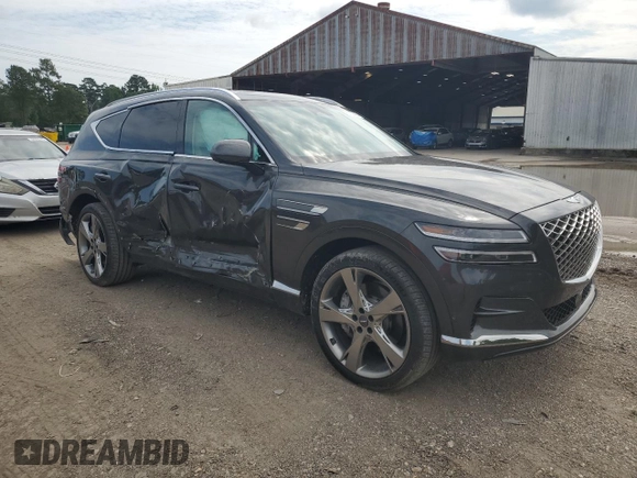 2024 Genesis GV80 with VIN KMUHCESC5RU162434, listed as a Copart auction lot 61974415 with 5,186 mi miles and Salvage title. Bid and sale history available at DreamBid. Image 4.