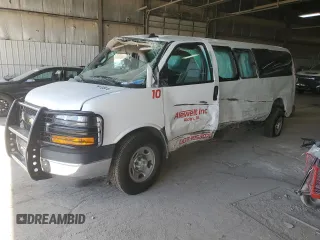 2021 Chevrolet Express Passenger LS z VIN 1GAZGNF71M1231583, wystawiony jako Copart lot #71433874 z przebiegiem Nie podano mil oraz Szkoda całkowita • Salvage title. Historia ofert i sprzedaży dostępna na DreamBid. Obrazek 1.