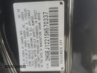 1995 Honda Civic z VIN 2HGEJ1221SH570337, wystawiony jako Copart lot #71778064 z przebiegiem 119 604 mil mil oraz Szkody całkowita. Historia ofert i sprzedaży dostępna na DreamBid. Obrazek 12.