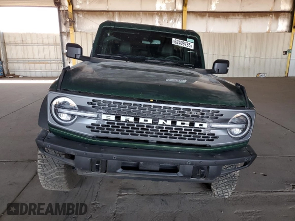 2023 Ford Bronco with VIN 1FMEE5DP9PLB29838, listed as a Copart auction lot 62409785 with 11,124 mi miles and Salvage title. Bid and sale history available at DreamBid. Image 5.