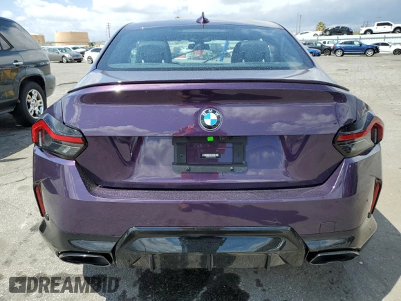 2022 BMW 2 Series M240i xDrive with VIN 3MW53CM07N8C51763, listed as a Copart auction lot 47286223 with 6,983 mi miles and . Bid and sale history available at carsss.com. Image 6.