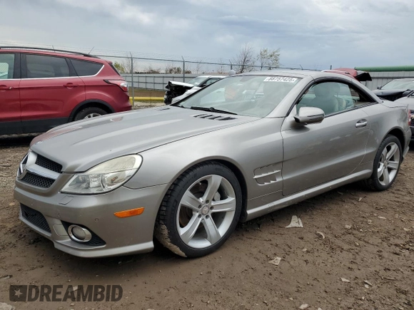 2009 Mercedes-Benz SL 550 with VIN WDBSK71F49F143492, listed as a Copart auction lot 88757425 with 89,117 mi miles and Salvage title. Bid and sale history available at DreamBid. Image 1.