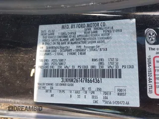 2007 Lincoln MKZ with VIN 3LNHM26T47R664361, listed as a IAAI auction lot 42484490 with 179,687 mi miles and . Bid and sale history available at DreamBid. Image 9.