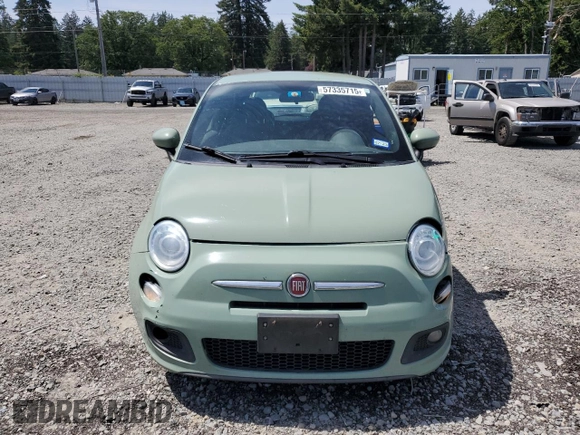 2014 FIAT 500 Sport with VIN 3C3CFFBR6ET229517, listed as a Copart auction lot 57335715 with 135,541 mi miles and Salvage title. Bid and sale history available at DreamBid. Image 5.