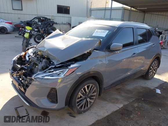 2023 Nissan Kicks SV with VIN 3N1CP5CV0PL496317, listed as a IAAI auction lot 42225207 with 37,802 mi miles and . Bid and sale history available at DreamBid. Image 17.