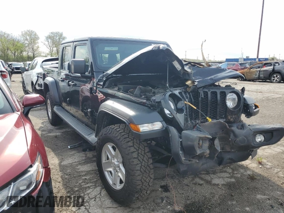 2020 Jeep Gladiator Sport S with VIN 1C6JJTAG6LL175653, listed as a Copart auction lot 54914395 with 62,065 mi miles and Salvage title. Bid and sale history available at DreamBid. Image 4.