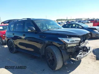 2019 Infiniti QX80 LUXE with VIN JN8AZ2NF6K9684428, listed as a IAAI auction lot 41639896 with 81,256 mi miles. Bid and sale history available at carsss.com. Image 1.
