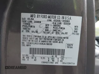 2005 Ford Escape XLT с VIN 1FMYU931X5KA18030, выставлен на аукционе IAAI как лот 42016576 с пробегом 195 788 миль миль и . История ставок и продаж доступна на DreamBid. Изображение 9.
