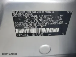 2013 Toyota RAV4 LE with VIN 2T3BFREV3DW030109, listed as a Copart auction lot 51173565 with 128,771 mi miles and Salvage Title. Bid and sale history available at carsss.com. Image 13.
