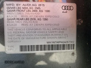 2016 Audi Q5 Prestige z VIN WA1W7AFP4GA057302, wystawiony jako Copart lot #84080384 z przebiegiem 185 429 mil mil oraz Czysty tytuł • Clean title. Historia ofert i sprzedaży dostępna na DreamBid. Obrazek 13.