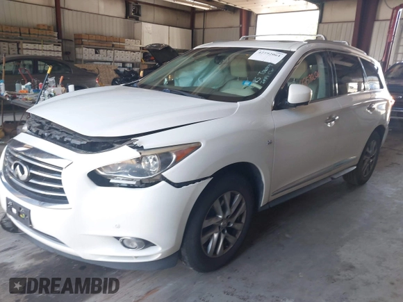 2014 Infiniti QX60 with VIN 5N1AL0MM1EC505488, listed as a IAAI auction lot 42592061 with 207,960 mi miles and . Bid and sale history available at DreamBid. Image 2.