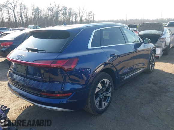 2021 Audi e-tron Premium Plus with VIN WA1LAAGE3MB028896, listed as a IAAI auction lot 41415811 with 39,770 mi miles and . Bid and sale history available at DreamBid. Image 4.