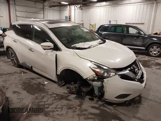 2017 Nissan Murano SL with VIN 5N1AZ2MH0HN151436, listed as a IAAI auction lot 41611214 with 127,500 mi miles and . Bid and sale history available at carsss.com. Image 1.